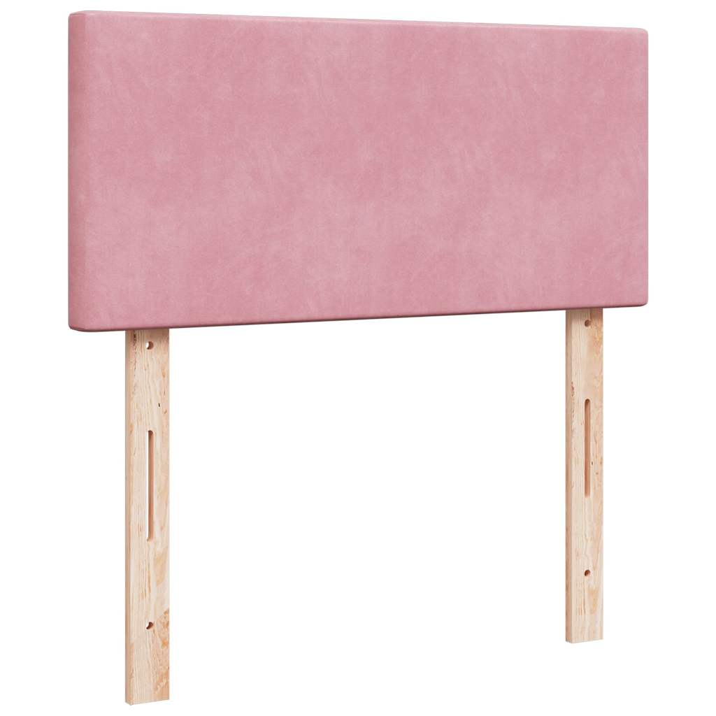 vidaXL Estructura de cama otomana colchón terciopelo rosa 90x200cm