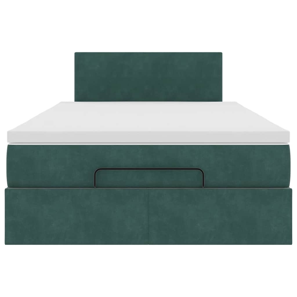 vidaXL Estructura de cama otomana colchón terciopelo verde oscuro