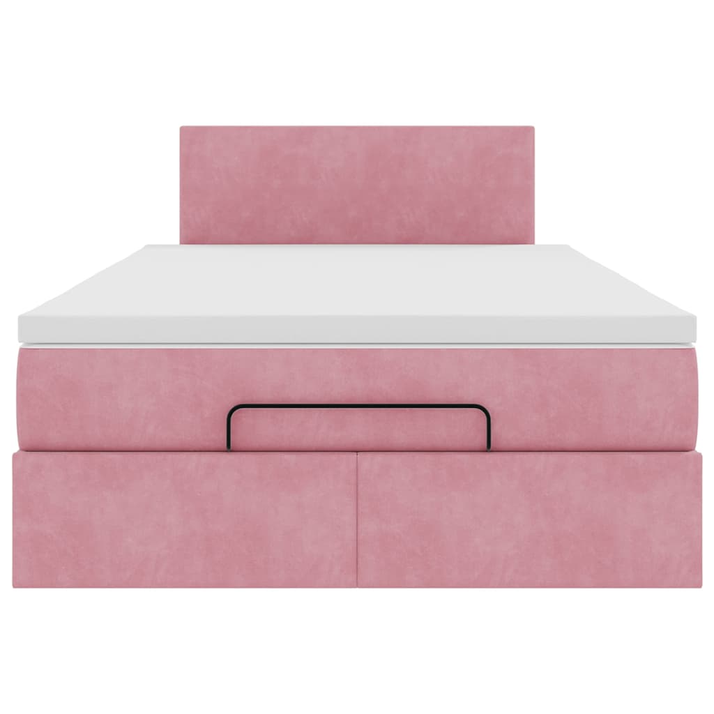 vidaXL Estructura cama otomana con colchón terciopelo rosa 120x190 cm