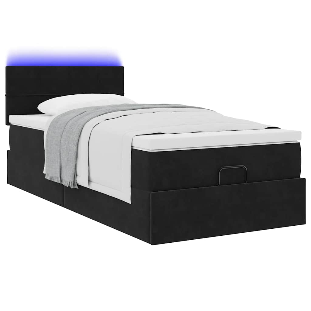 vidaXL Estructura cama otomana colchón terciopelo negra 80x200cm