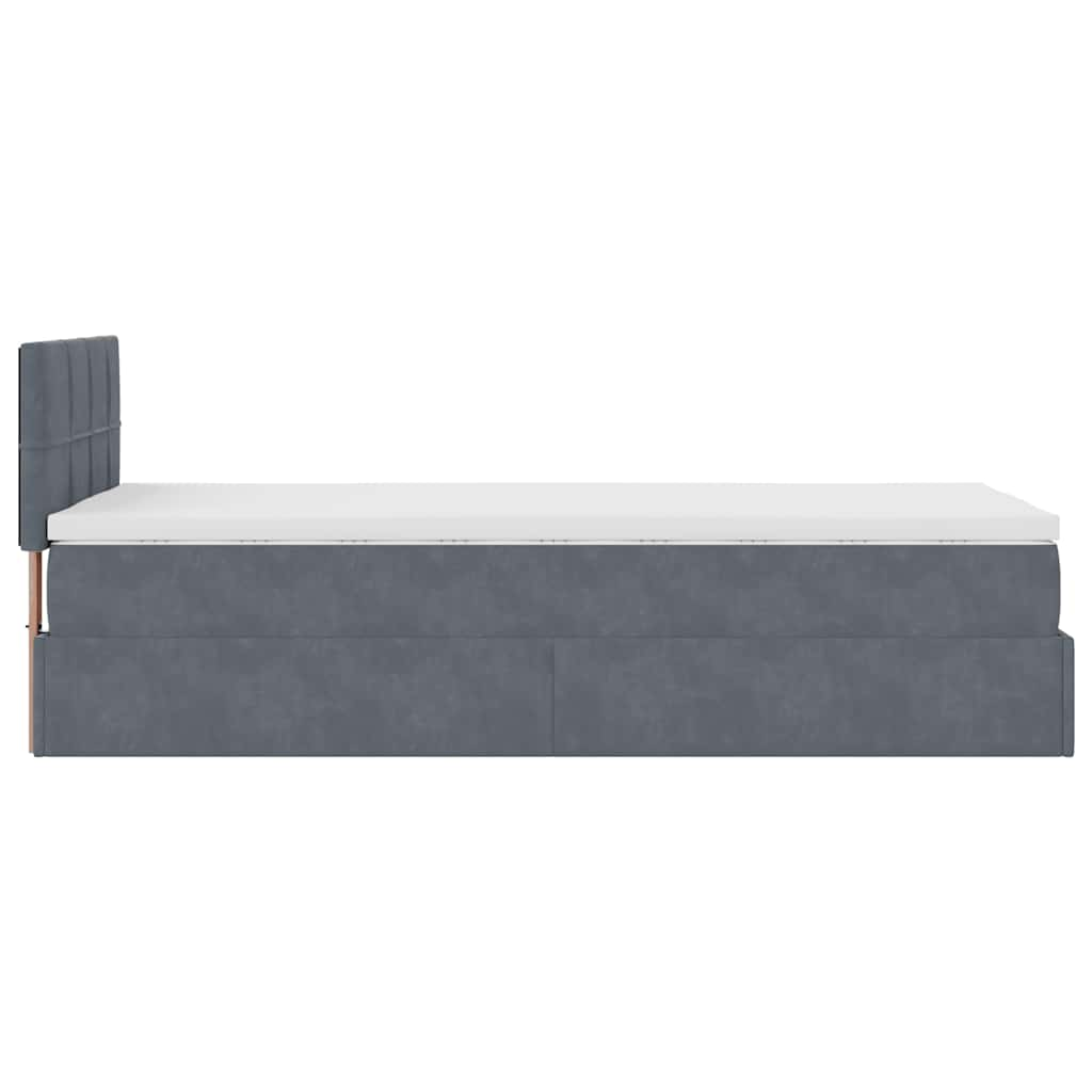 vidaXL Estructura cama otomana colchón terciopelo gris oscuro 90x190cm