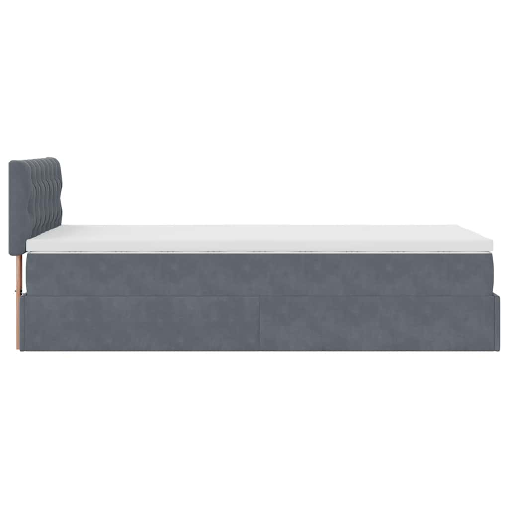 vidaXL Estructura cama otomana colchón terciopelo gris oscuro 90x190cm