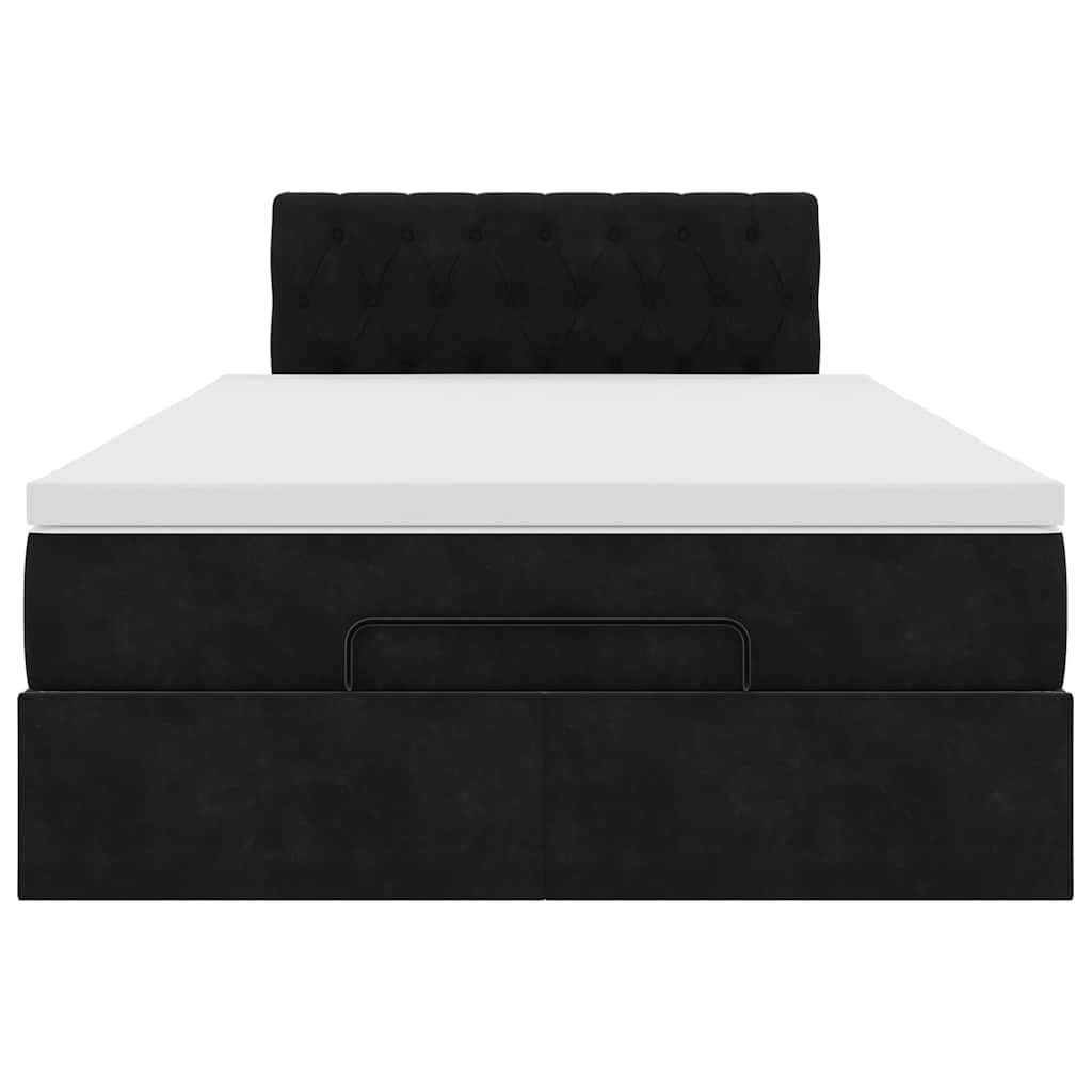 vidaXL Estructura de cama otomana colchón terciopelo negro