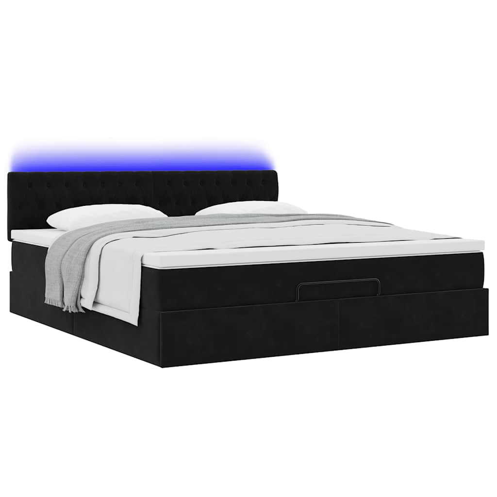 vidaXL Estructura de cama otomana con colchón negro 180x200cm