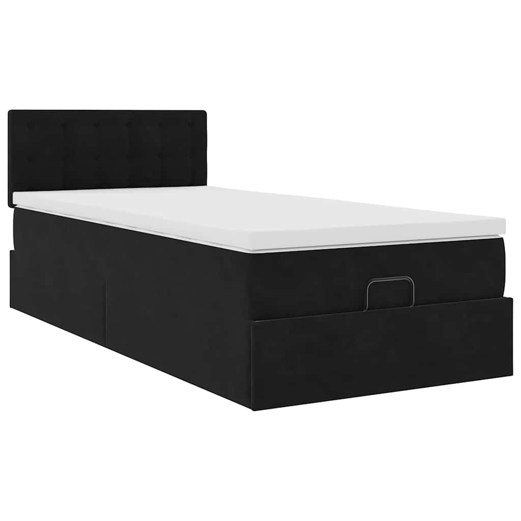 vidaXL Estructura cama otomana colchón terciopelo negra 80x200cm