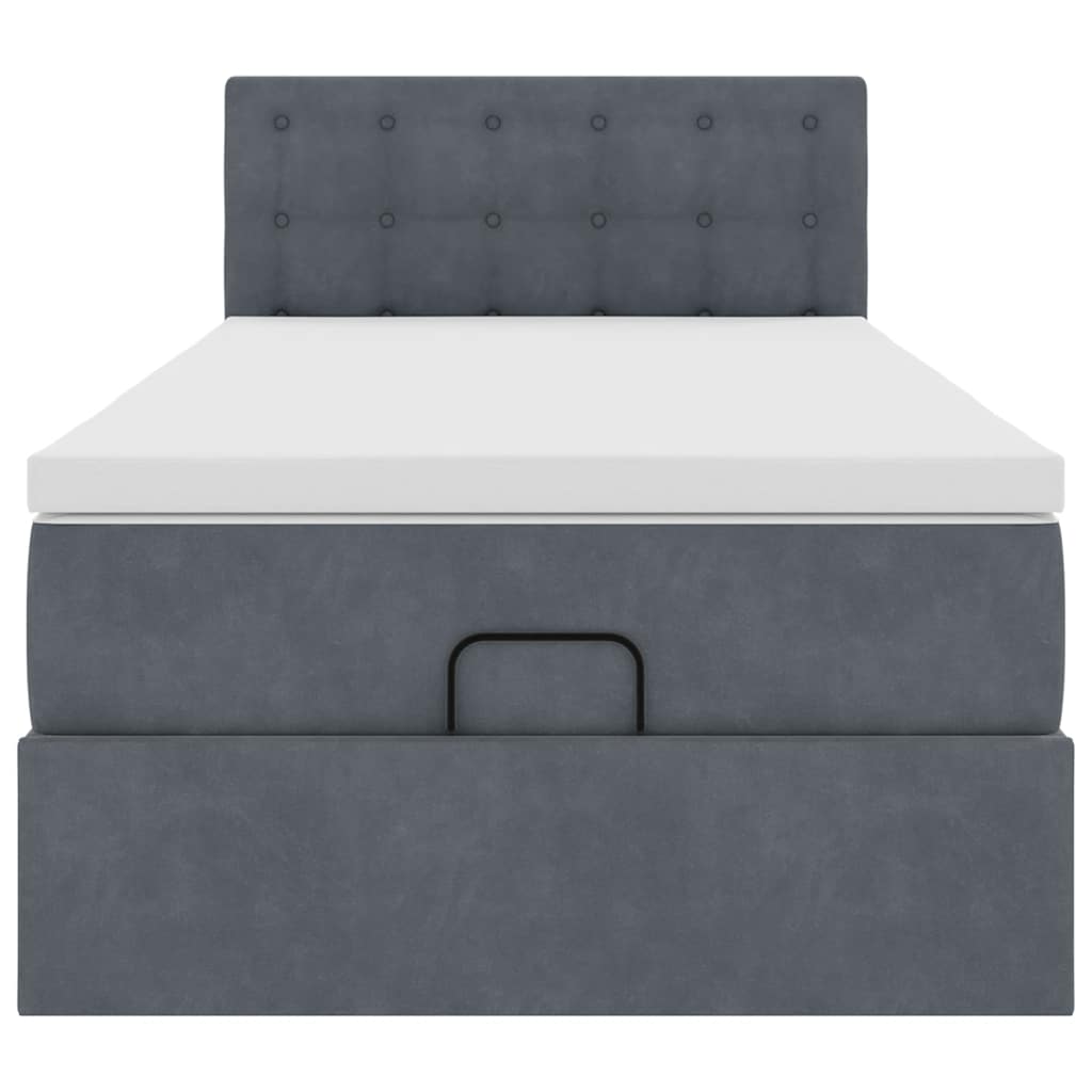 vidaXL Estructura cama otomana colchón terciopelo gris oscuro 90x190cm