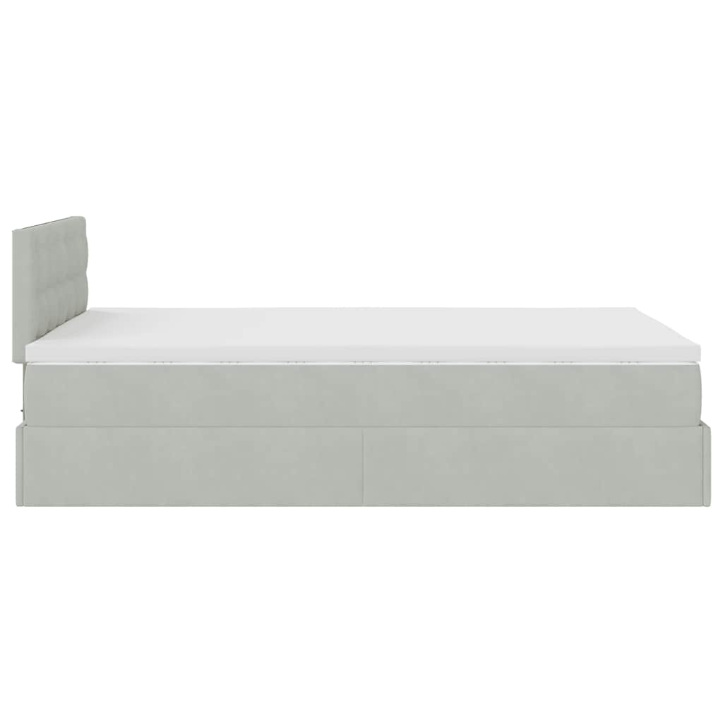 vidaXL Estructura cama otomana colchón terciopelo gris claro 120x200cm