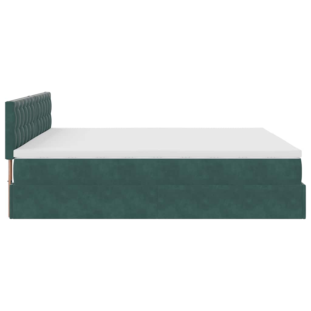 vidaXL Estructura de cama otomana con colchón verde oscuro 180x200 cm