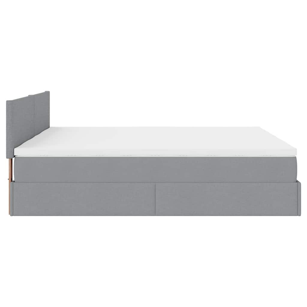 vidaXL Estructura de cama otomana colchones tela gris claro 180x200cm