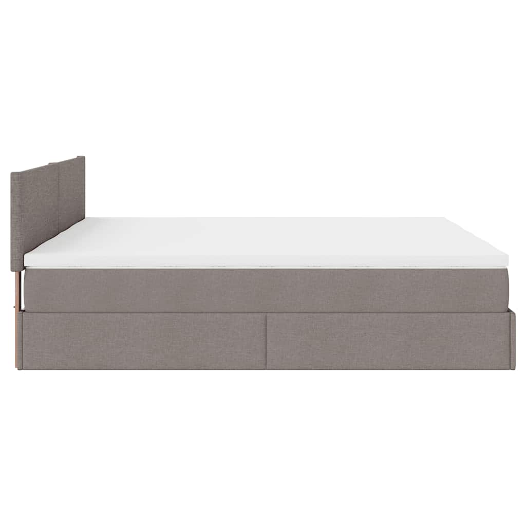 vidaXL Estructura de cama otomana colchones tela gris pardo 180x200 cm