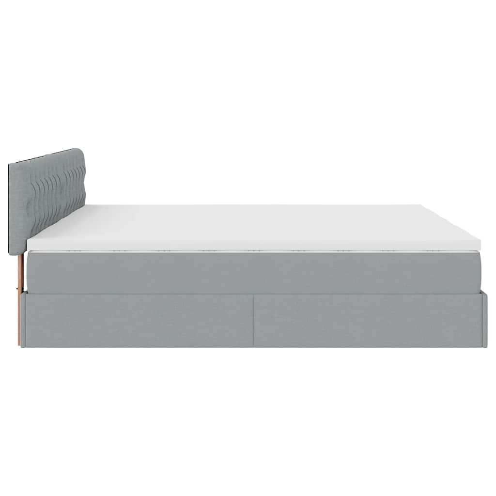 vidaXL Estructura de cama otomana colchones tela gris claro 160x200cm