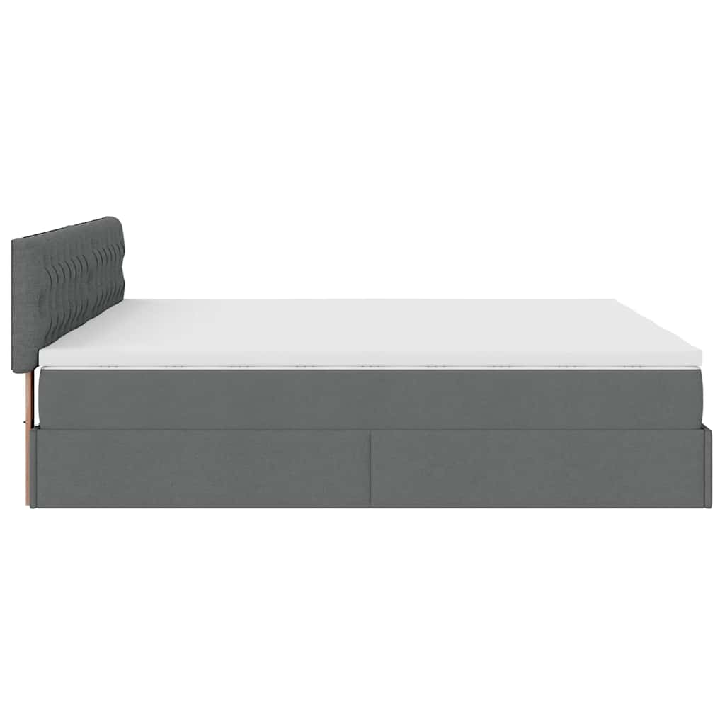 vidaXL Estructura cama otomana colchones tela gris oscuro 160x200 cm