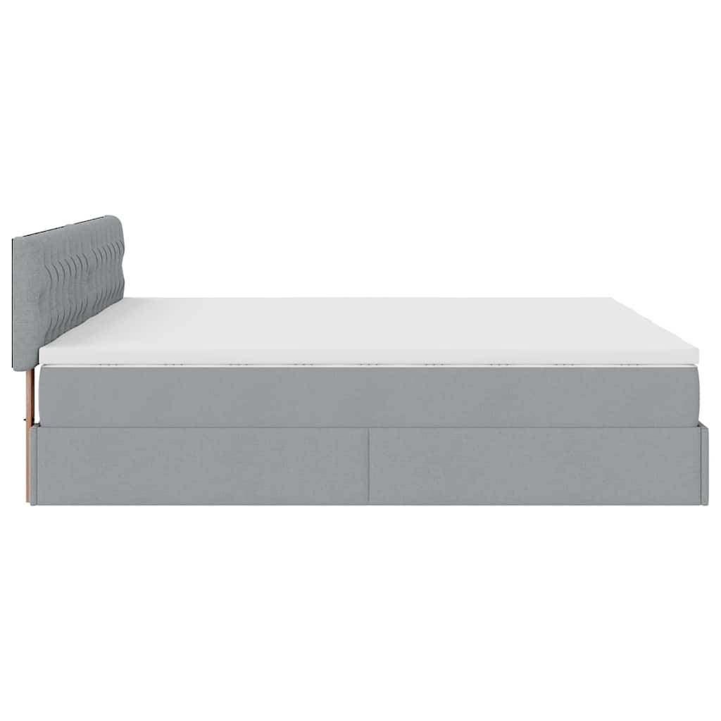 vidaXL Estructura de cama otomana colchones tela gris claro 180x200cm