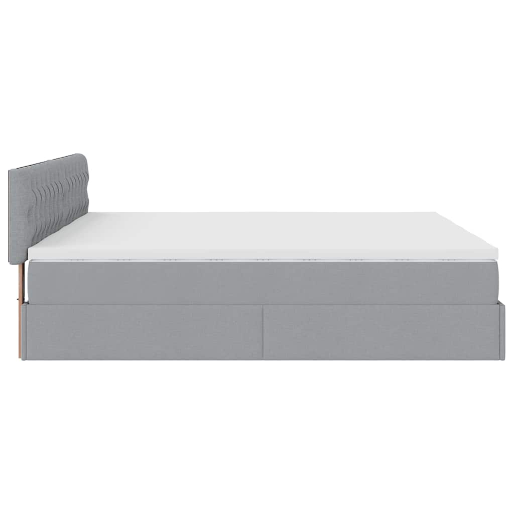 vidaXL Estructura de cama otomana colchones tela gris claro 200x200cm