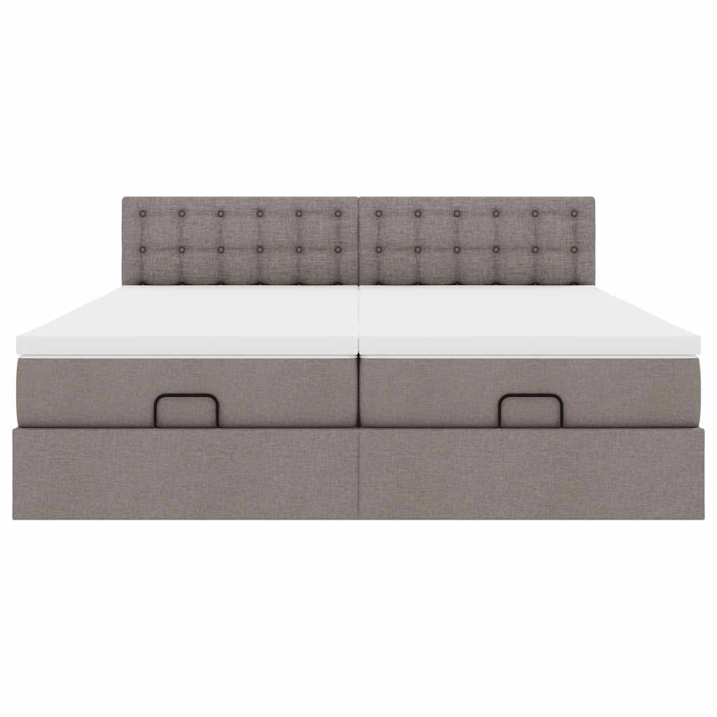 vidaXL Estructura de cama otomana colchones tela gris pardo 180x200 cm