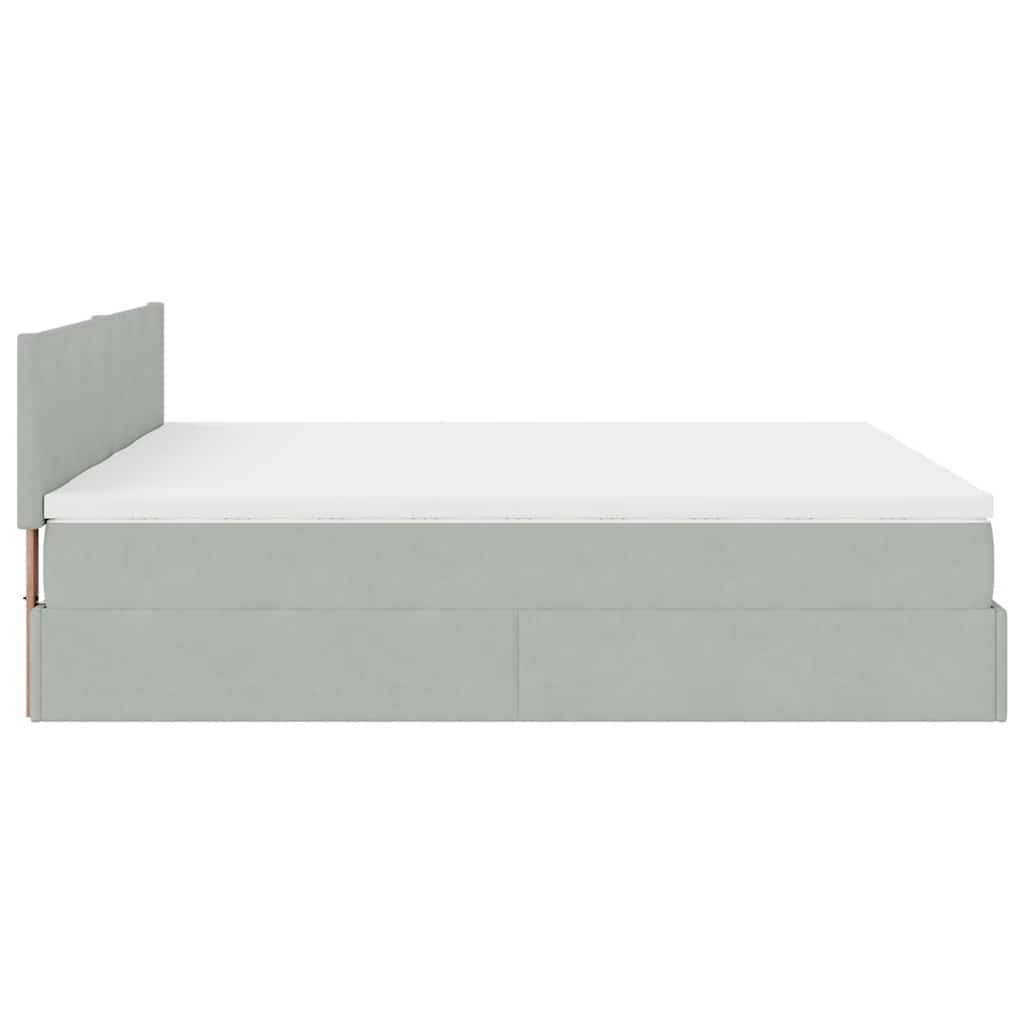 vidaXL Estructura cama otomana colchones terciopelo gris claro