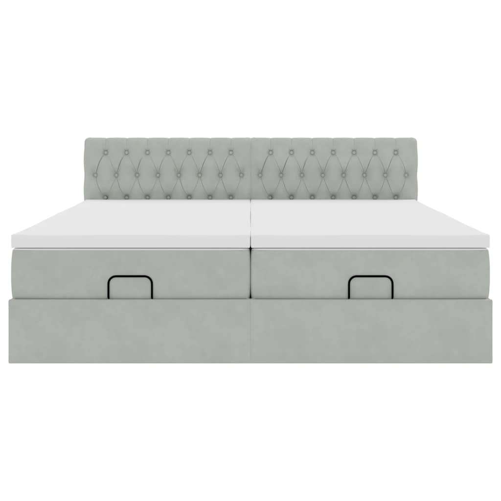 vidaXL Estructura cama otomana colchones terciopelo gris claro