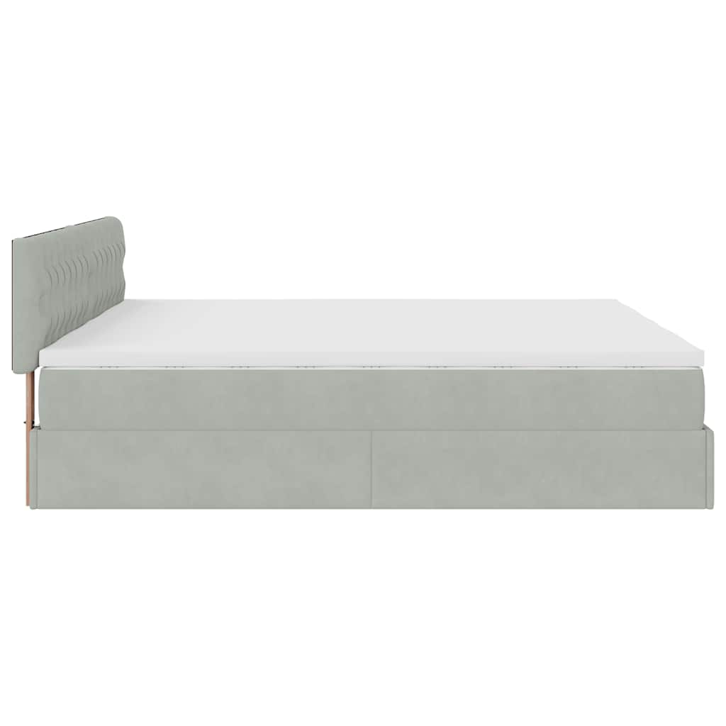 vidaXL Estructura cama otomana colchones terciopelo gris claro