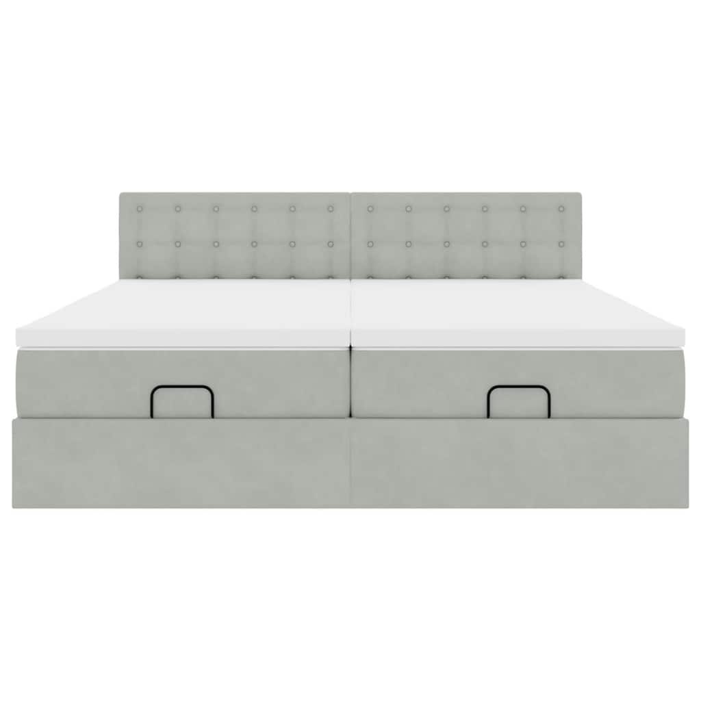 vidaXL Estructura cama otomana colchones terciopelo gris claro