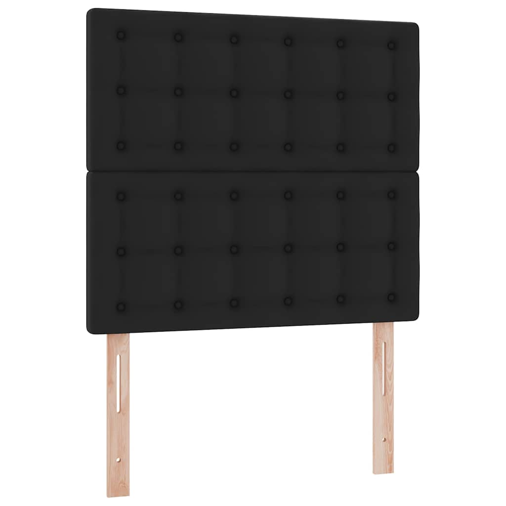 vidaXL Estructura cama otomana colchón cuero sintético negro 90x200 cm