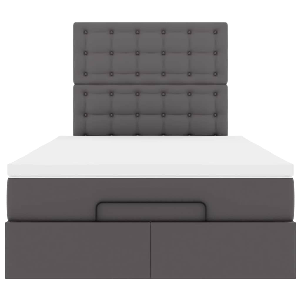 vidaXL Estructura cama otomana colchón gris 120x190 cm cuero sintético