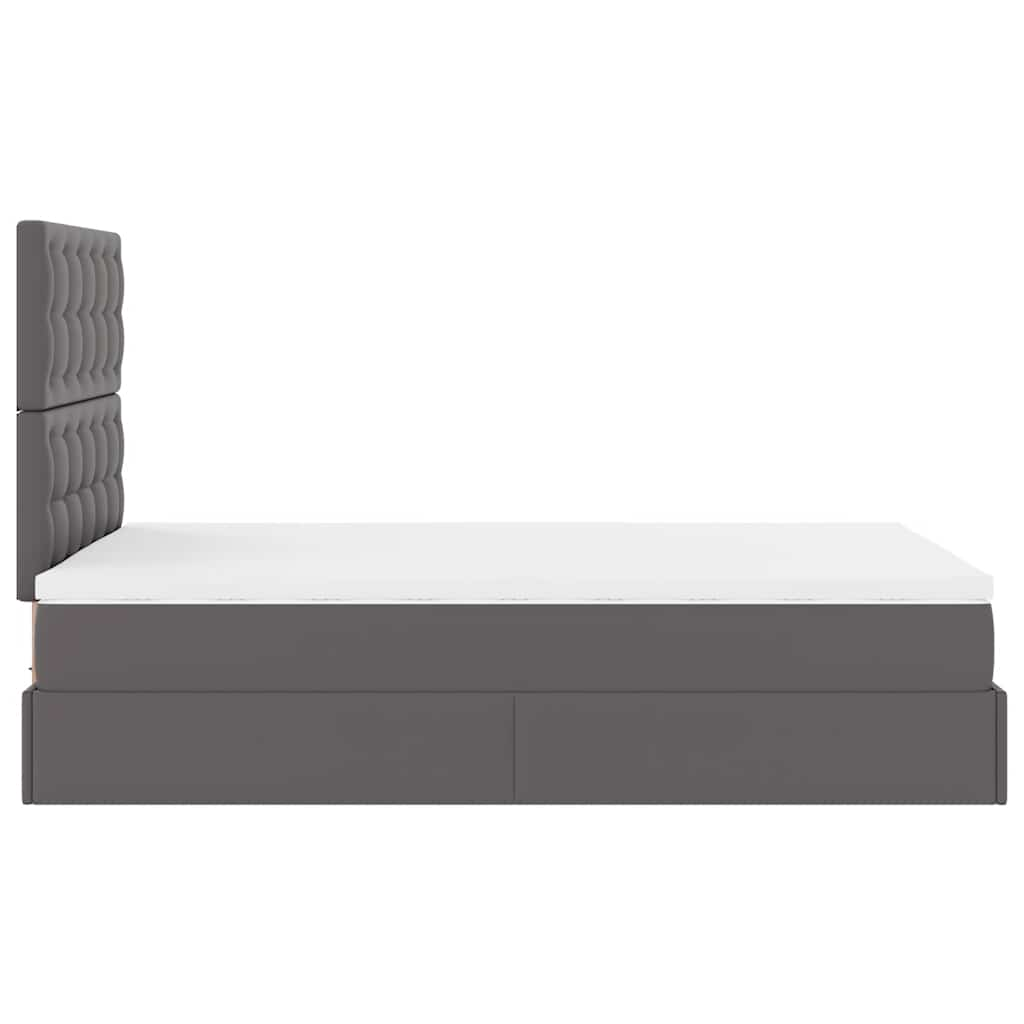 vidaXL Estructura cama otomana colchón gris 120x190 cm cuero sintético