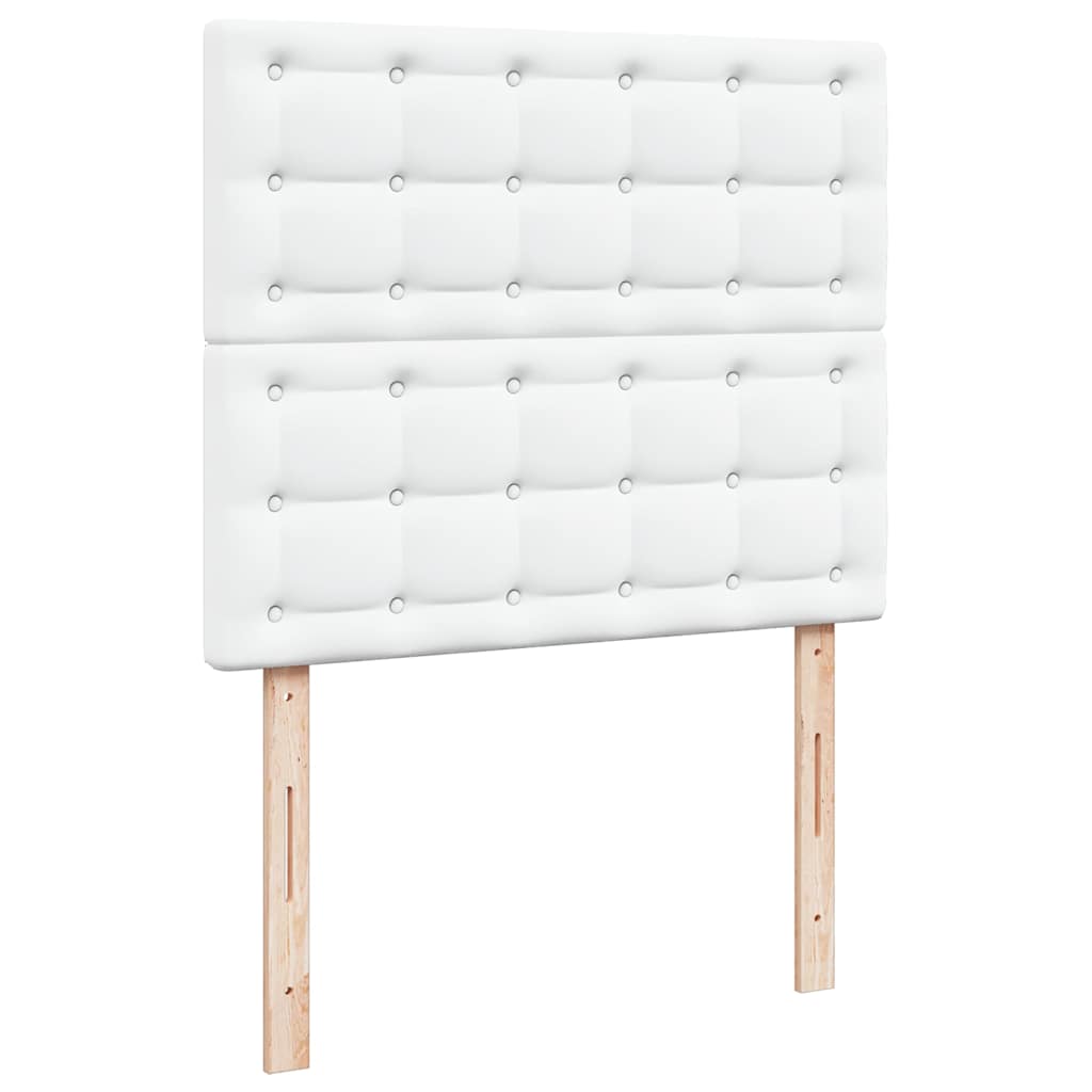 vidaXL Estructura cama otomana colchón cuero sintético blanco