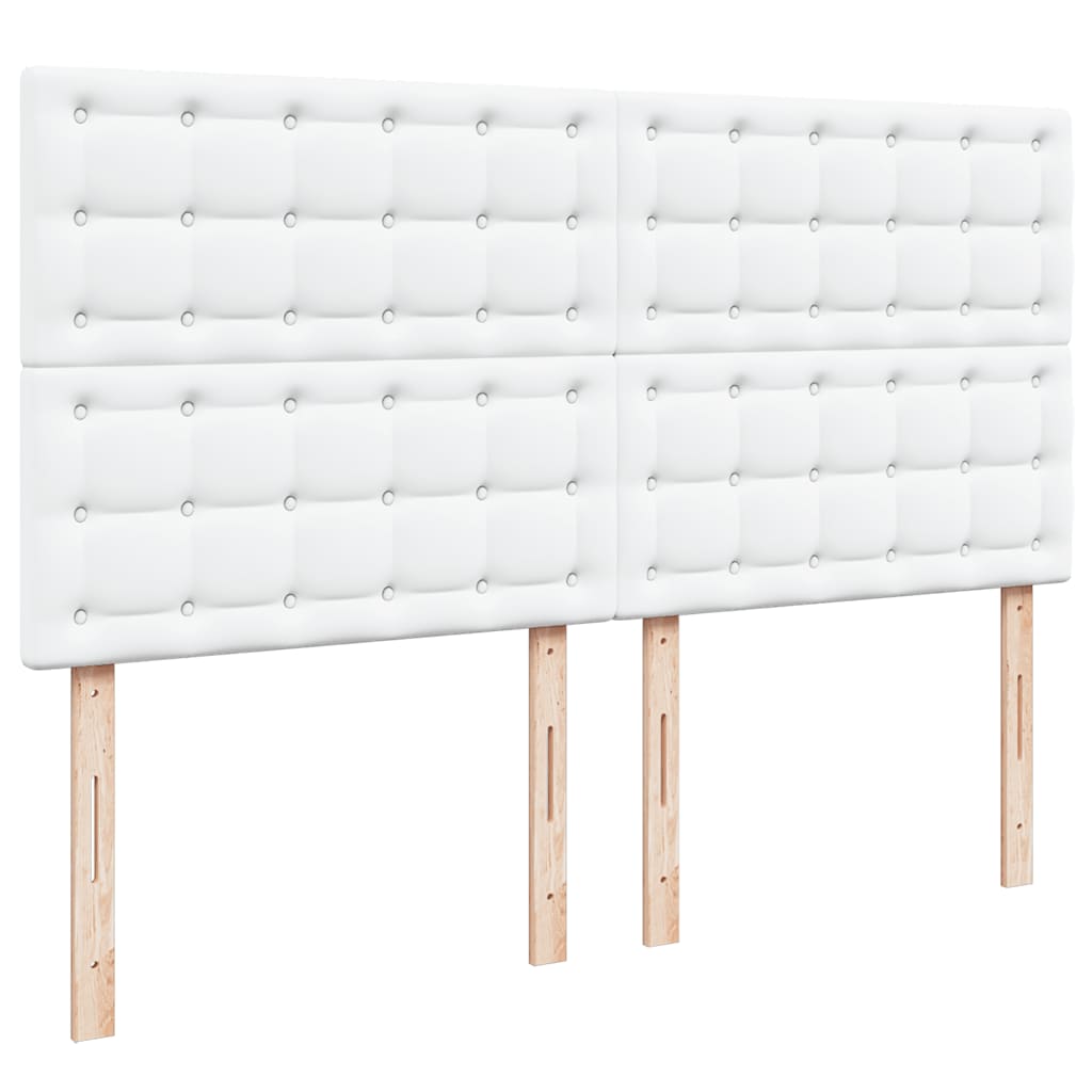 vidaXL Estructura cama otomana colchón cuero sintético blanco