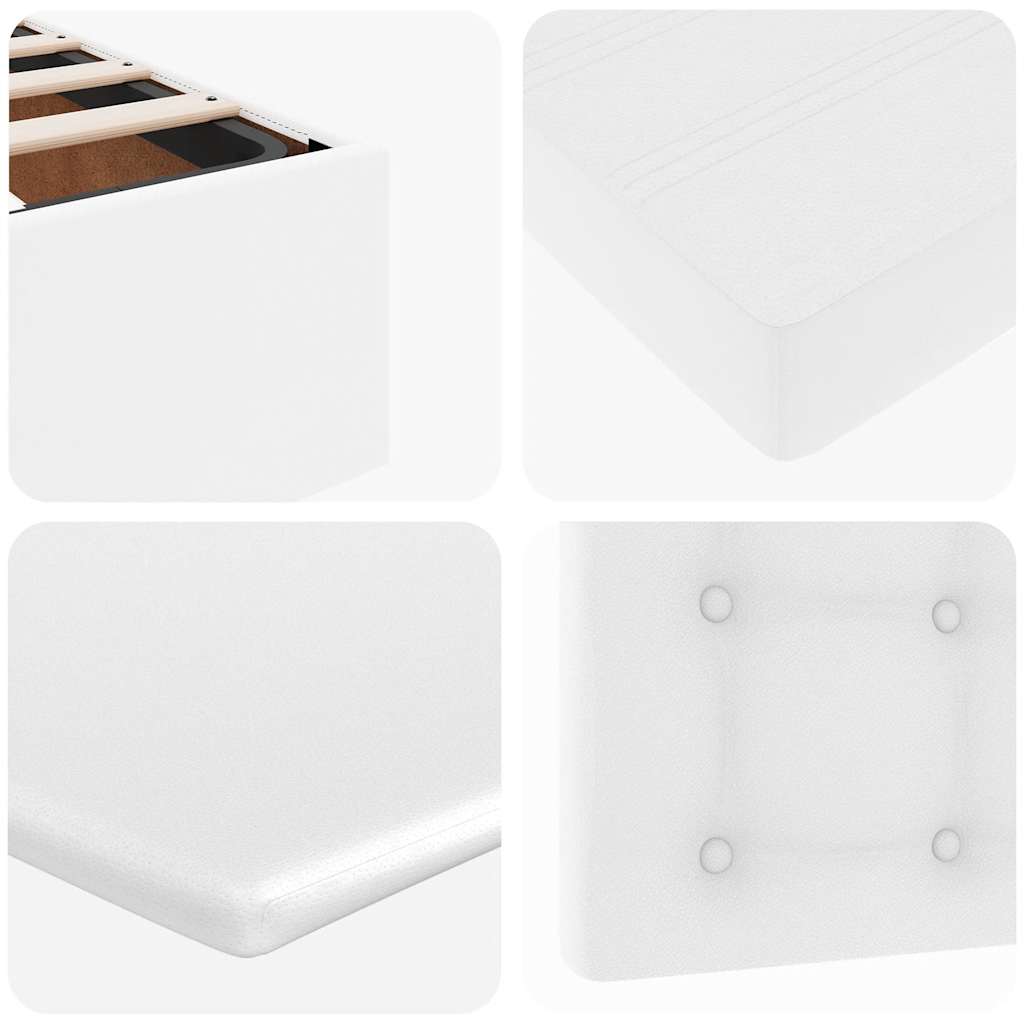 vidaXL Estructura cama otomana colchones cuero sintético blanco