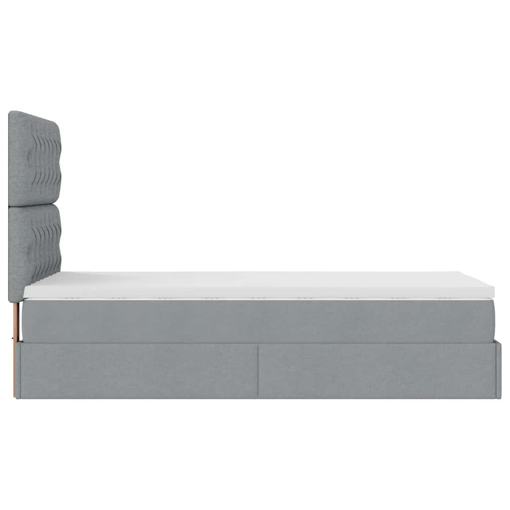 vidaXL Estructura de cama otomana con colchón tela gris claro 80x200cm