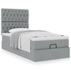 vidaXL Estructura de cama otomana con colchón tela gris claro 90x190cm