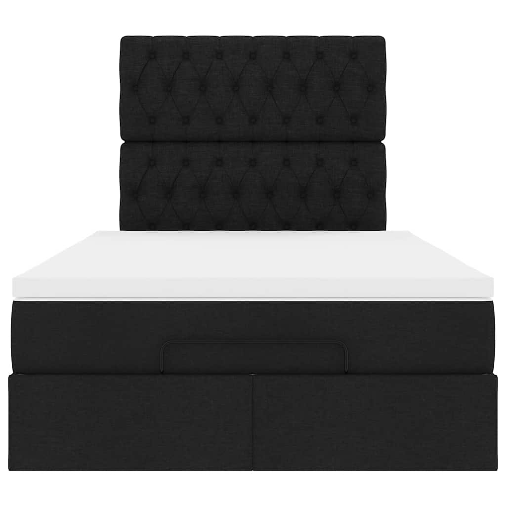 vidaXL Estructura de cama otomana colchón tela negro