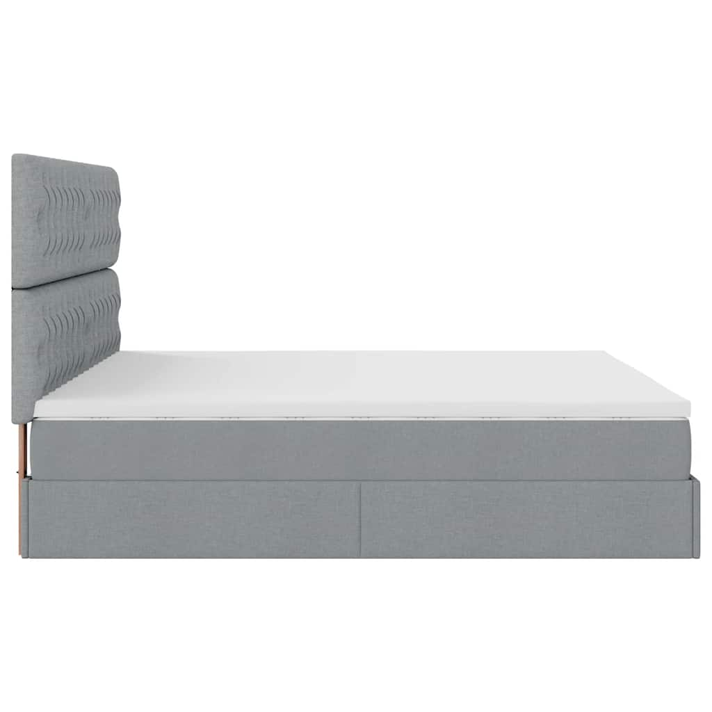 vidaXL Estructura de cama otomana colchones tela gris claro 200x200cm