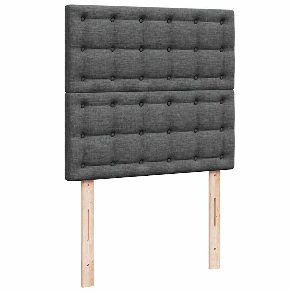 vidaXL Estructura cama otomana colchón tela gris oscuro 80x200cm