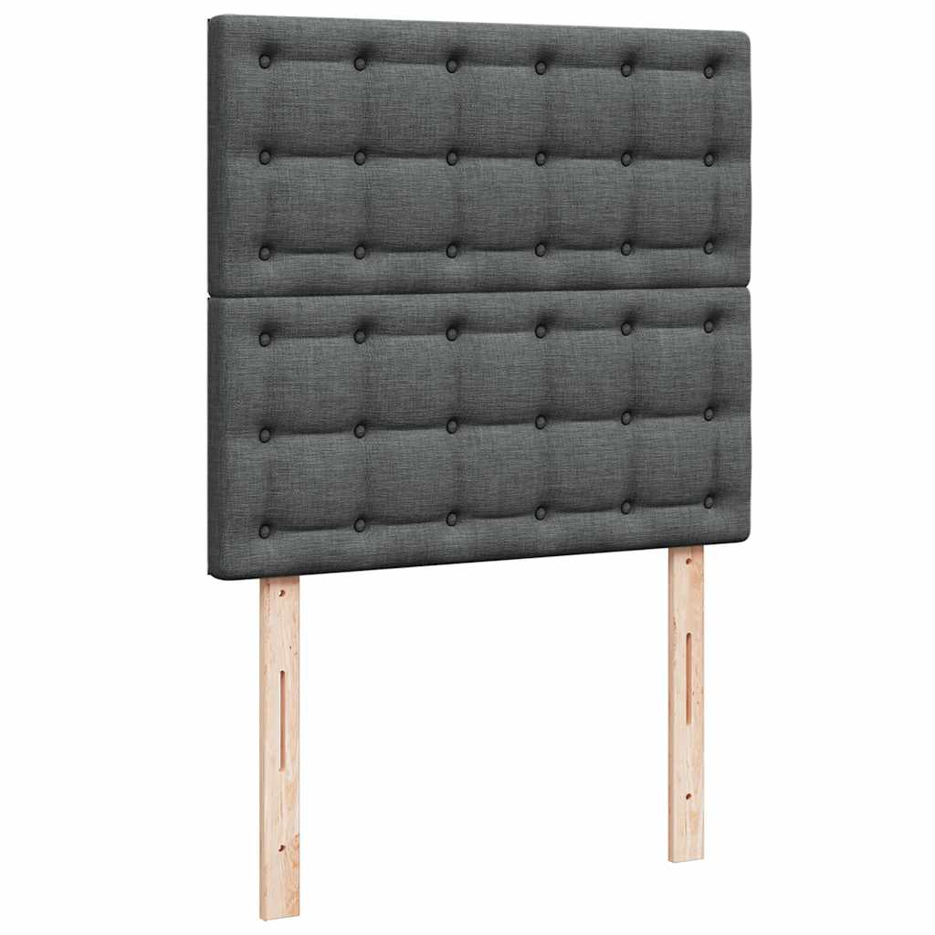 vidaXL Estructura cama otomana colchón tela gris oscuro 90x190cm