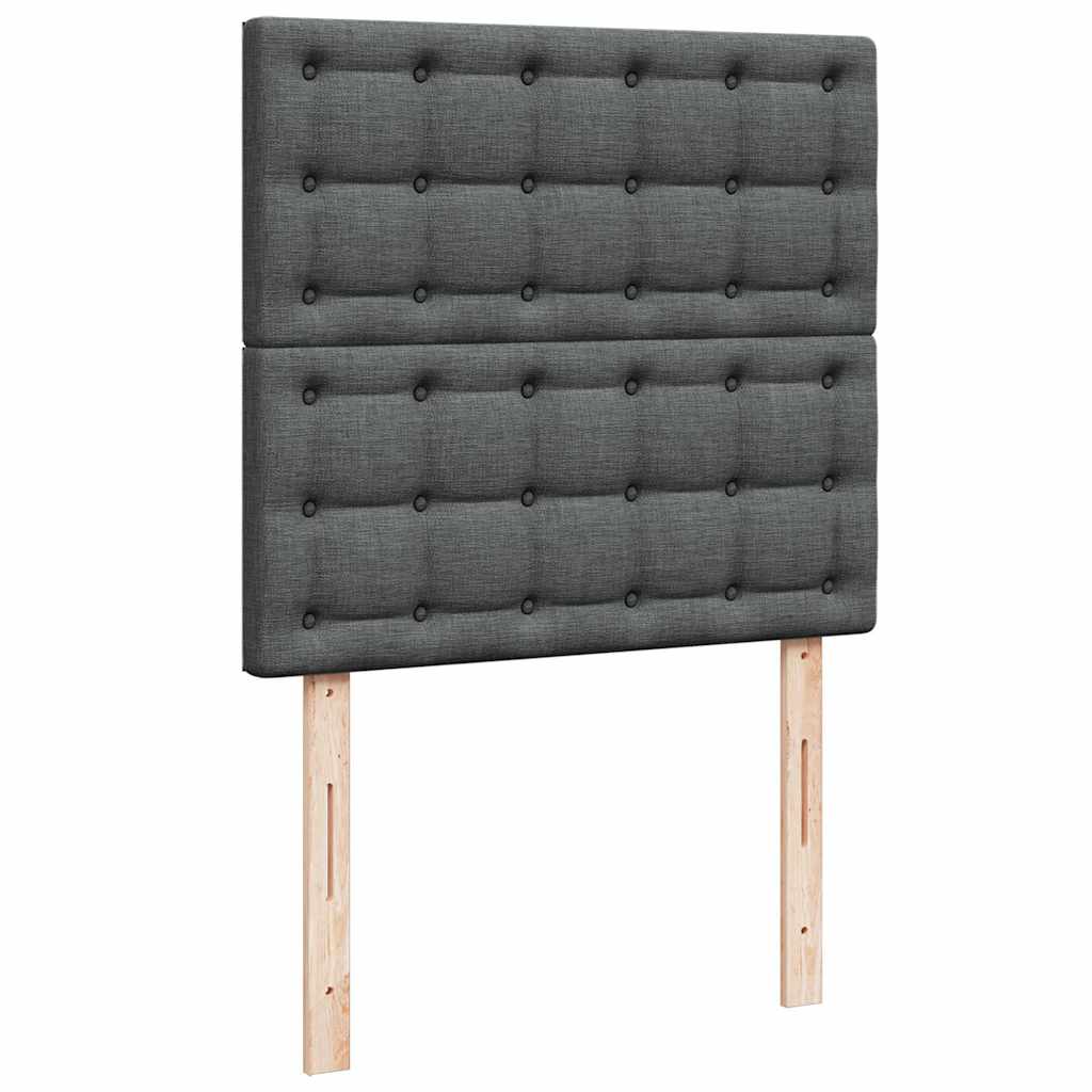 vidaXL Estructura cama otomana colchón tela gris oscuro 90x200cm