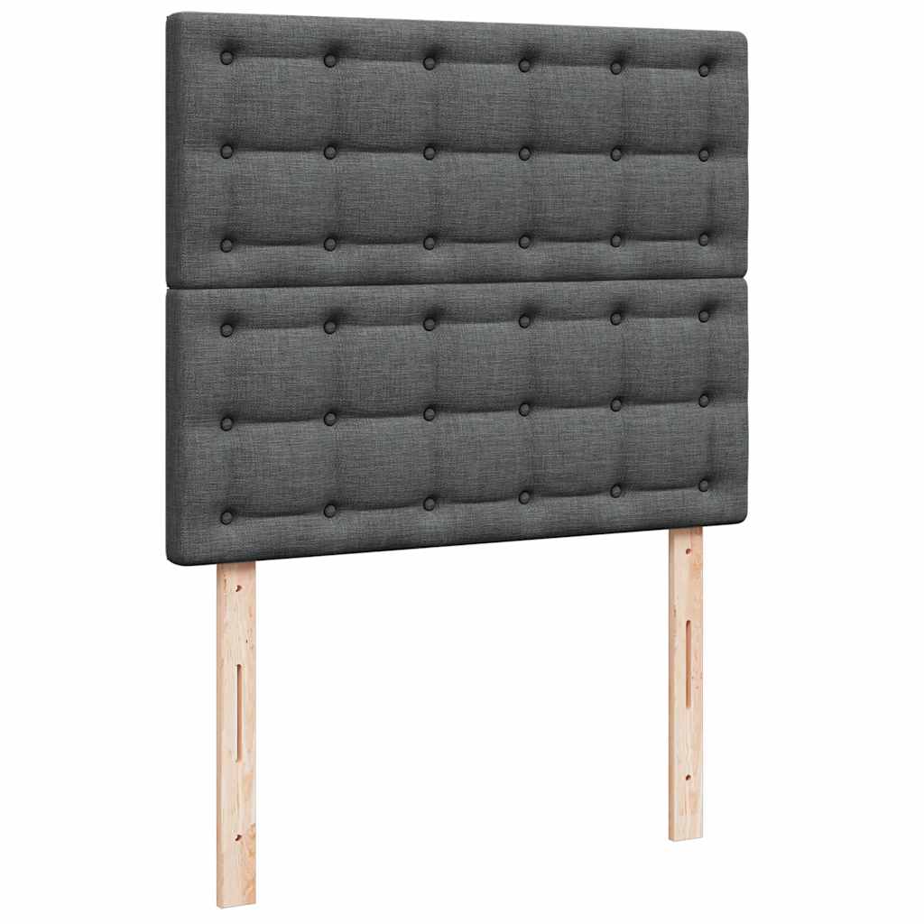 vidaXL Estructura de cama otomana colchón tela gris oscuro