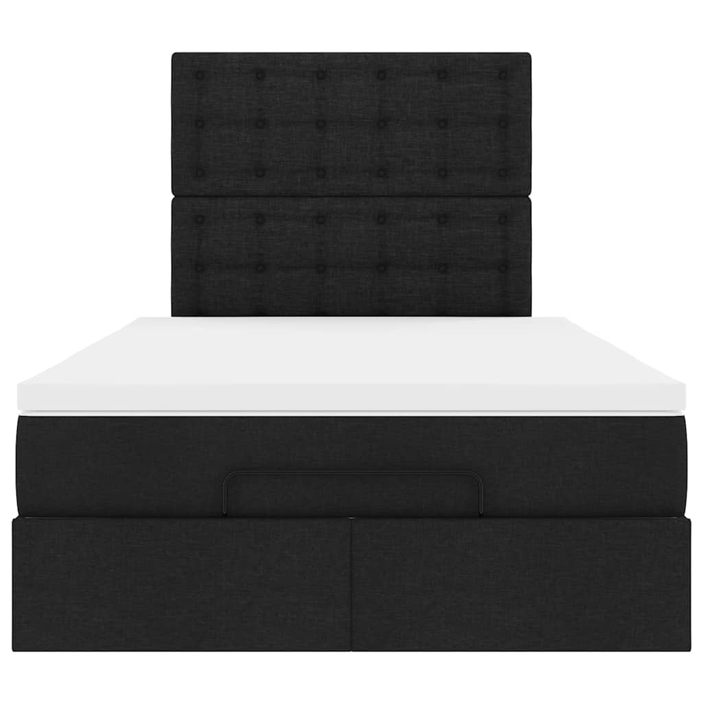 vidaXL Estructura de cama otomana colchón tela negro