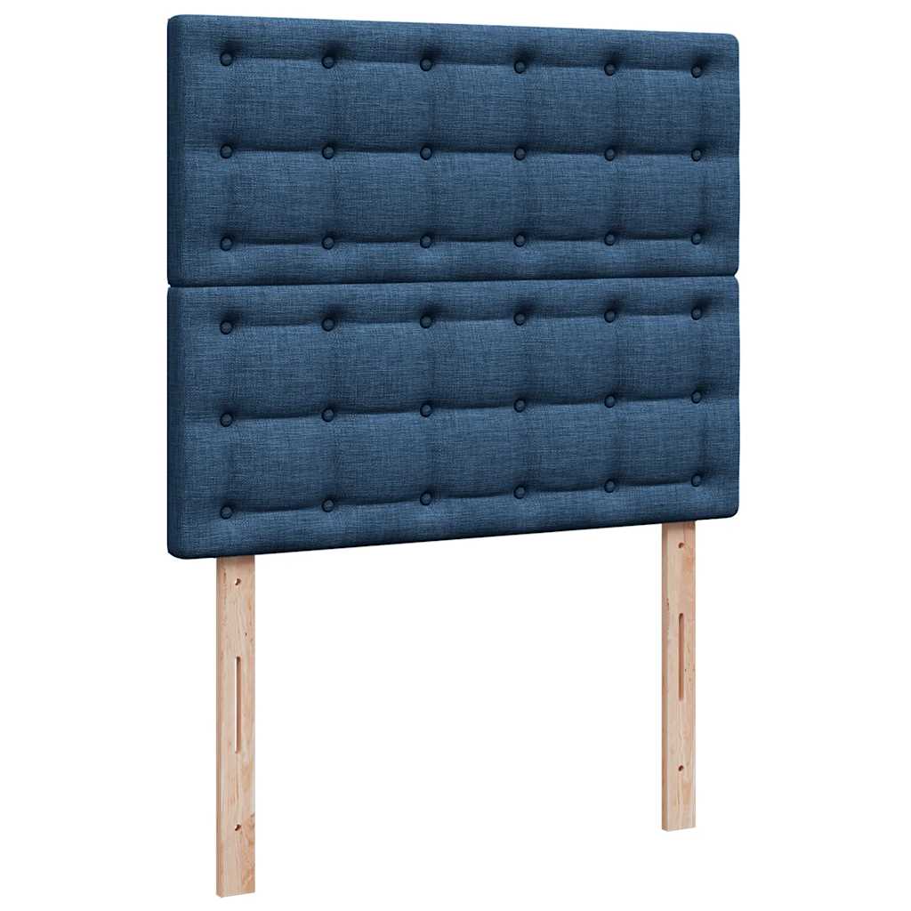 vidaXL Estructura de cama otomana colchón tela azul 120x190 cm