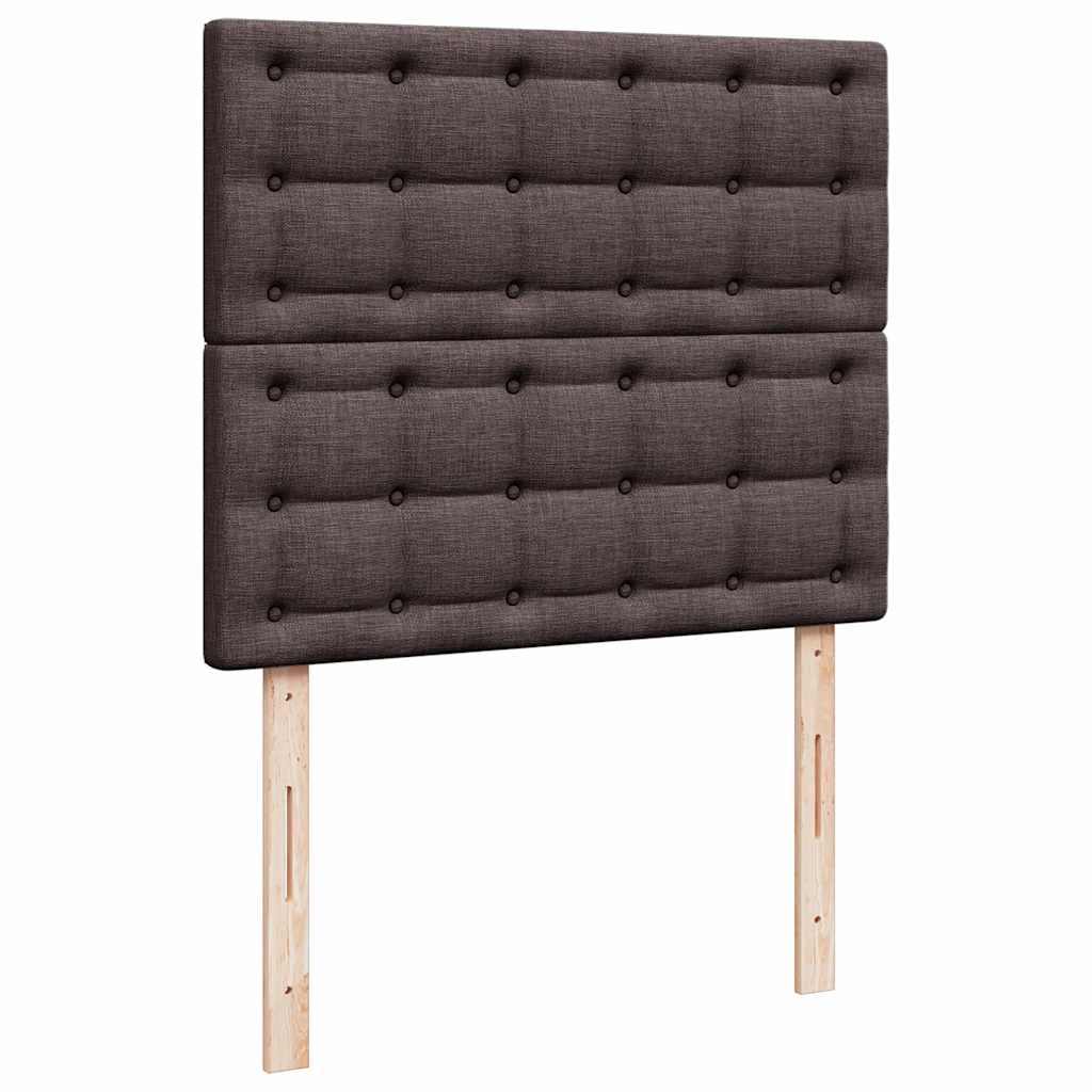 vidaXL Estructura cama otomana colchón tela marrón oscuro 120x200cm