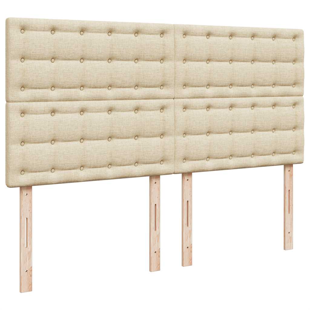 vidaXL Estructura de cama otomana con colchón tela crema 180x200cm