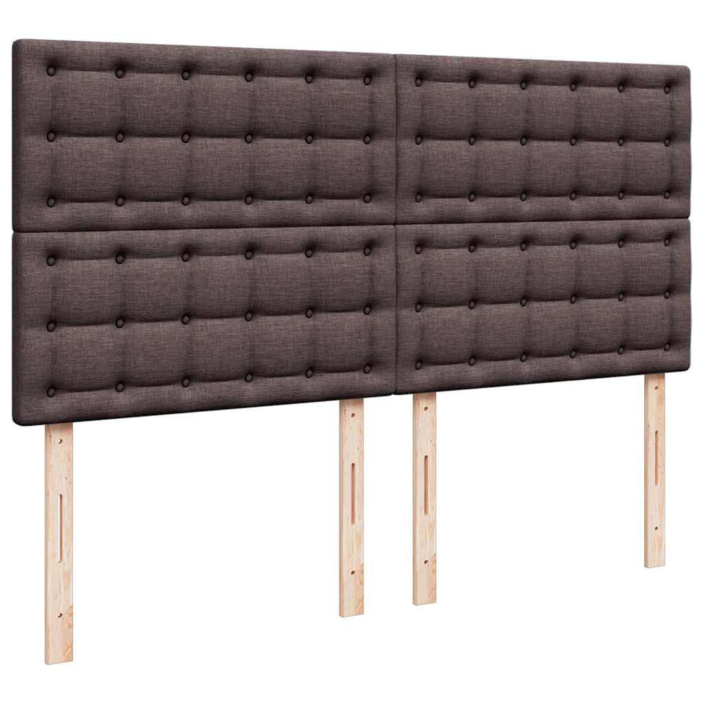 vidaXL Estructura cama otomana colchones tela marrón oscuro 200x200cm