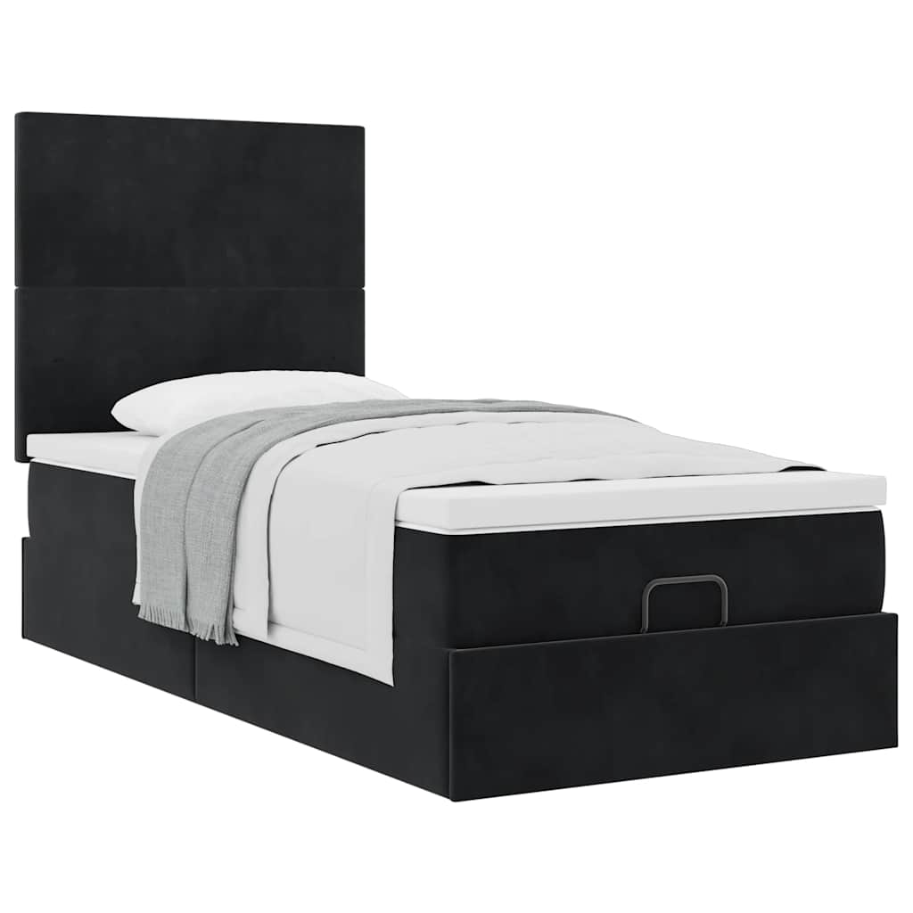 vidaXL Estructura cama otomana colchones terciopelo negra 80x200cm