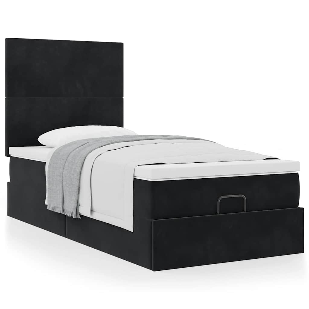 vidaXL Estructura cama otomana colchones terciopelo negra 80x200cm