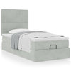 vidaXL Estructura cama otomana colchones gris claro 90x190cm