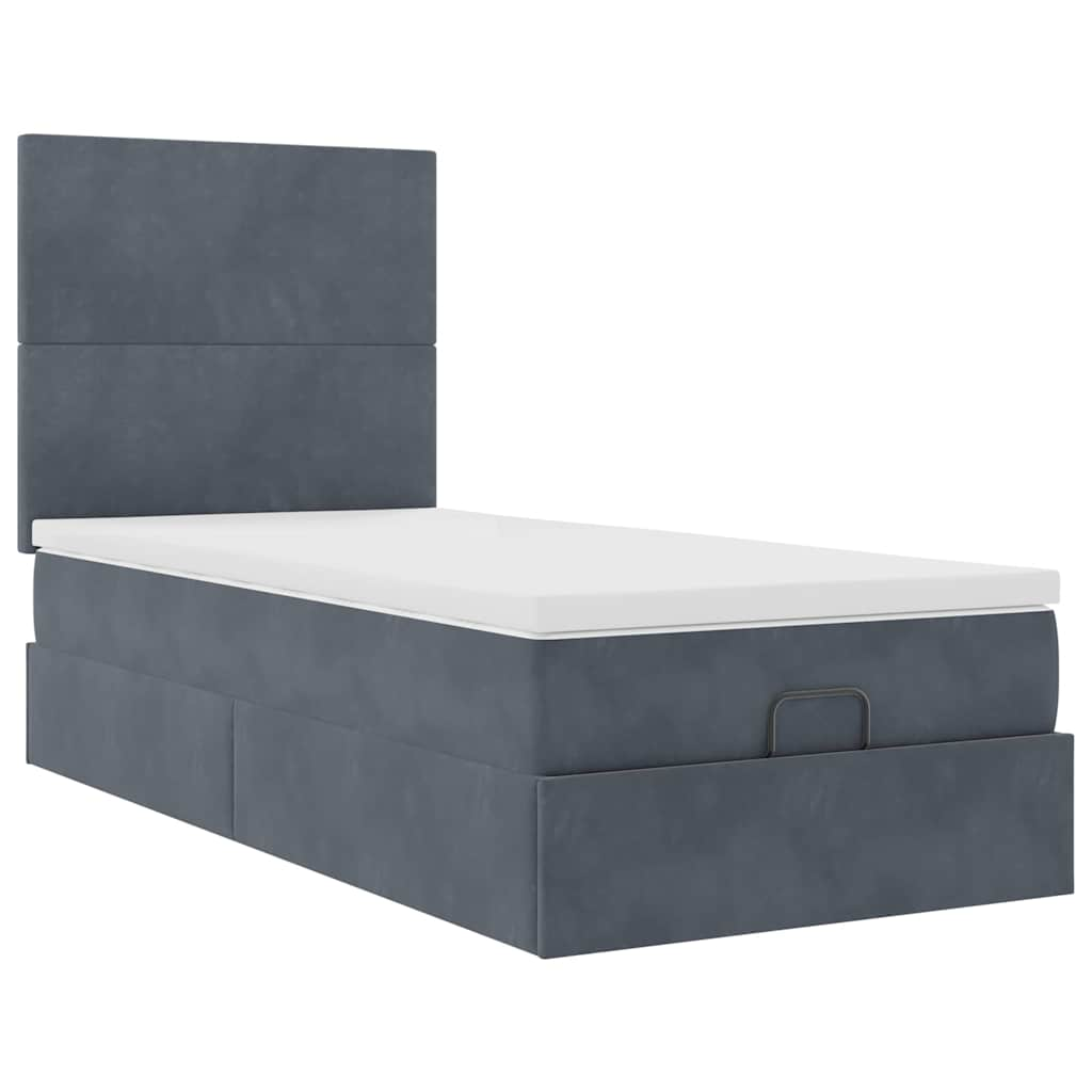 vidaXL Estructura cama otomana colchones gris oscuro 90x190cm