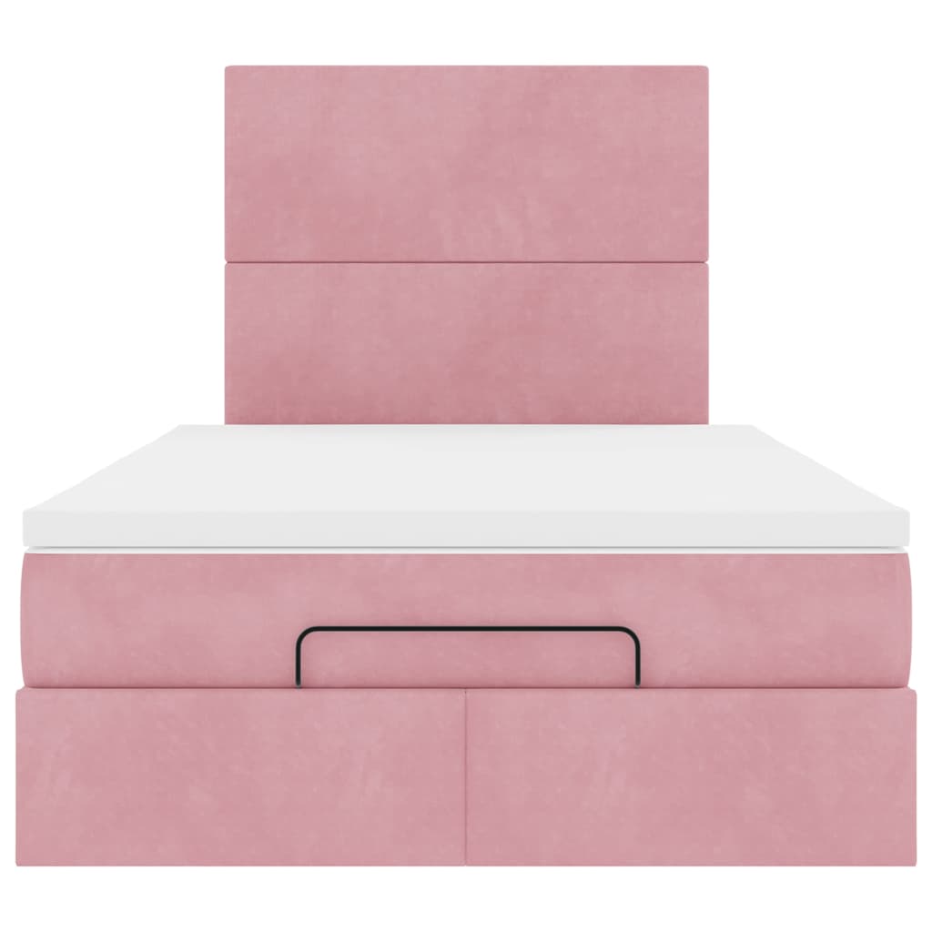 vidaXL Estructura cama otomana colchones terciopelo rosa 120x190 cm