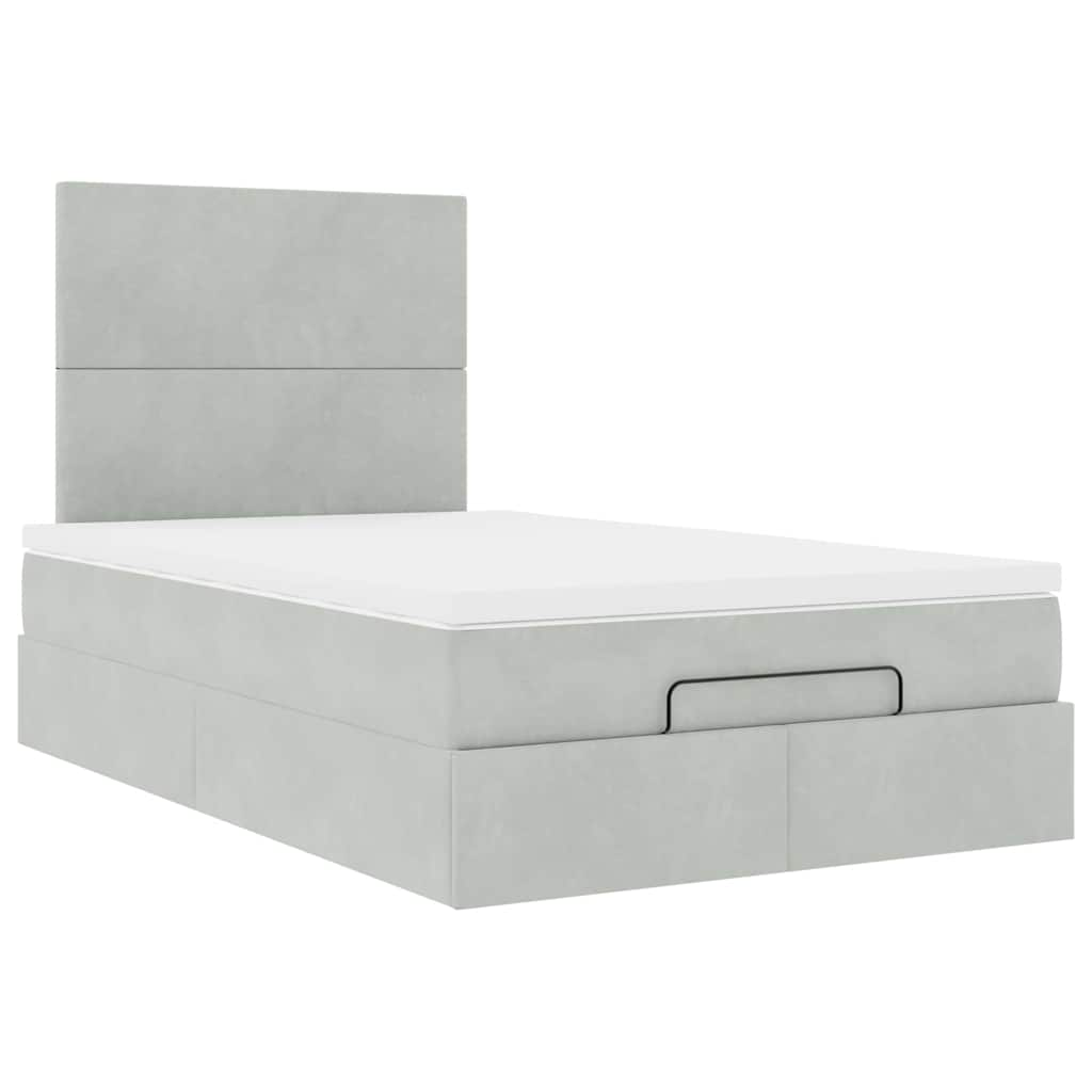 vidaXL Estructura cama otomana colchones gris claro 120x200cm