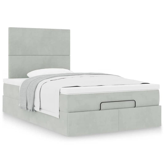 vidaXL Estructura cama otomana colchones gris claro 120x200cm