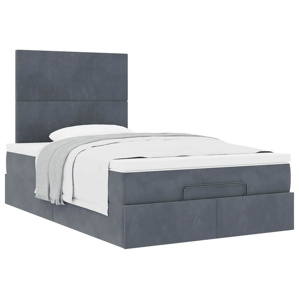 vidaXL Estructura cama otomana colchones terciopelo gris oscuro